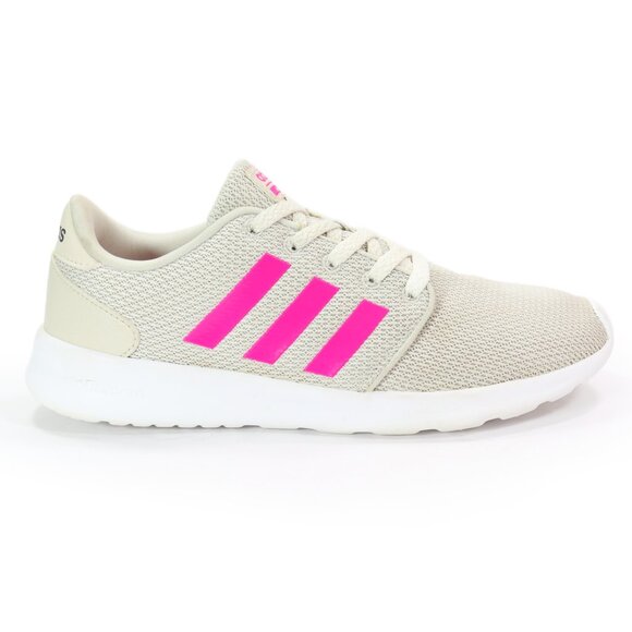 adidas Women's Cloudfoam QT Racer Running Shoe Raw White Pink Athletic Sneaker 9 - Picture 3 of 8